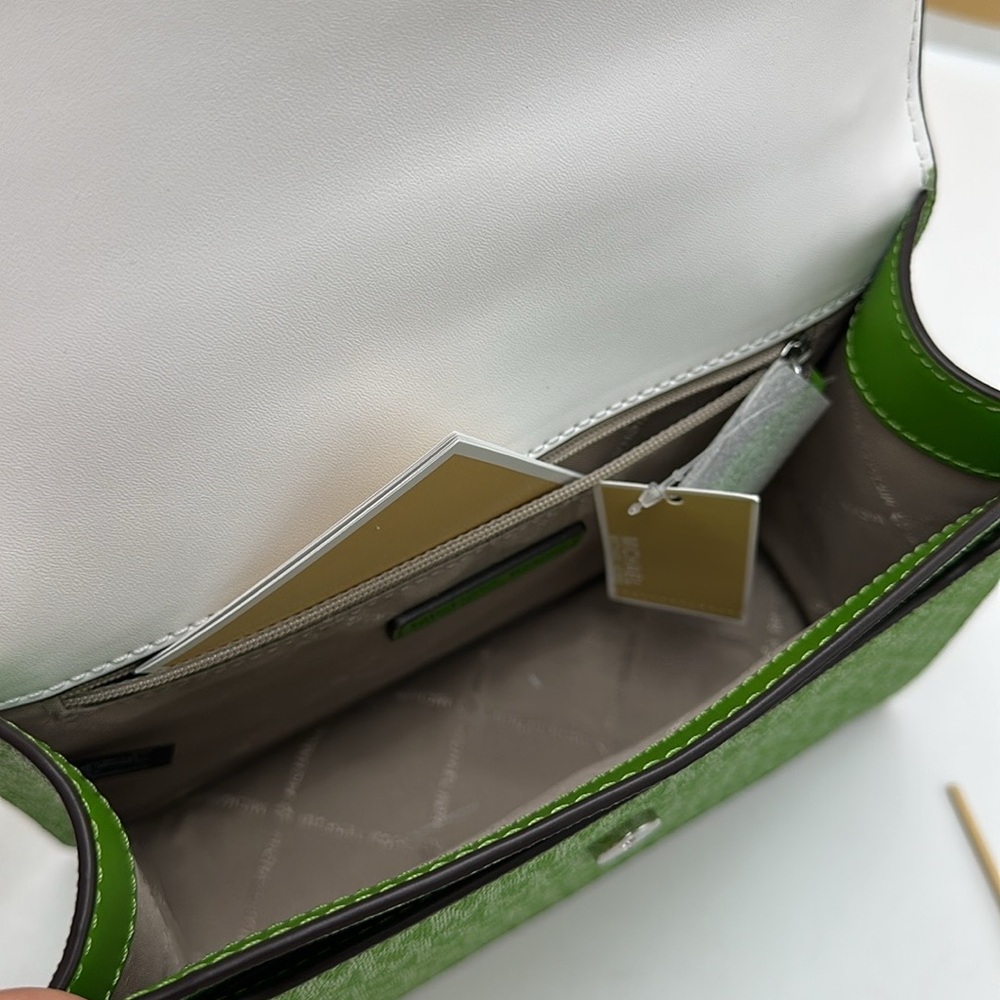 Michael Kors Greenwich Small Color-Block Signature Logo Flap Crossbody XBODY Bag - Picture 11 of 16